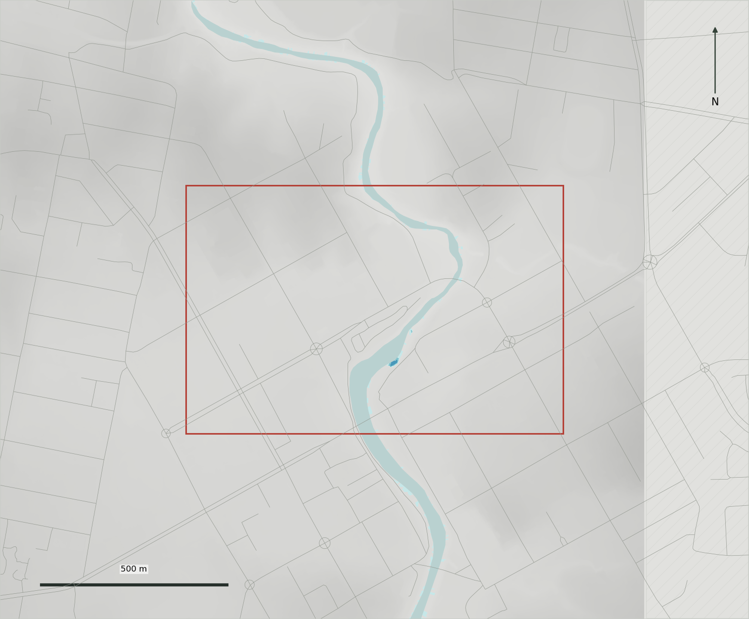 Site02 terrain-sensitivity map at zero offset from the constructed reference surface